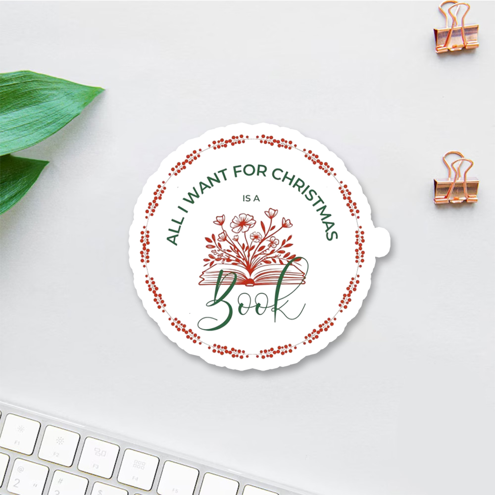 Pagewings Book Lover Christmas Sticker
