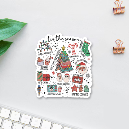 Pagewings Book Lover Retro Christmas Sticker