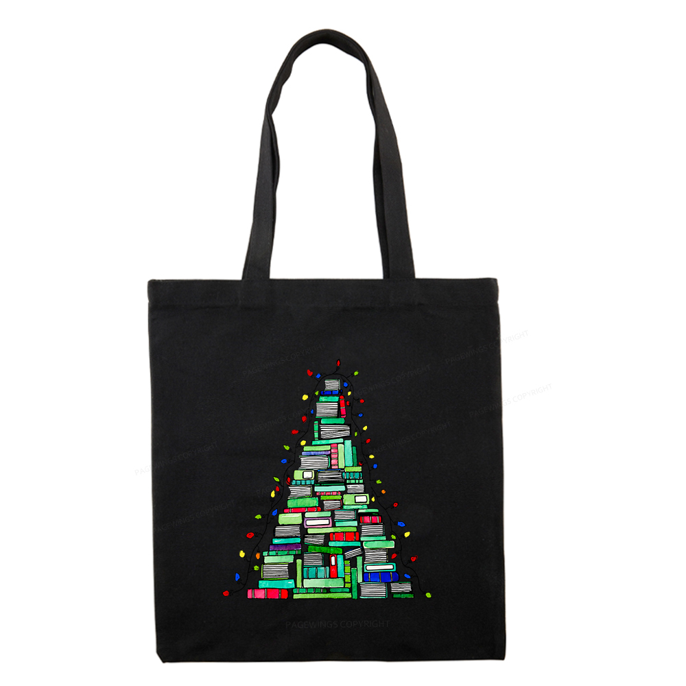 Pagewings Christmas Book Tree Tote Bag