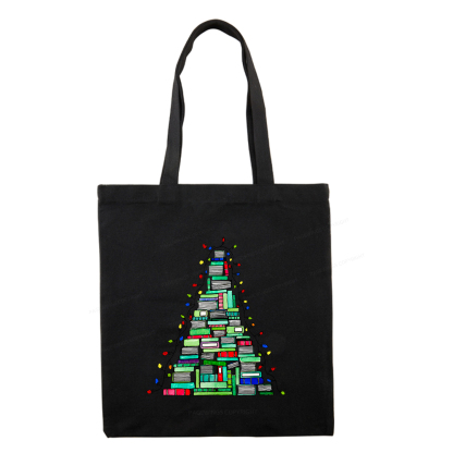 Pagewings Christmas Book Tree Tote Bag