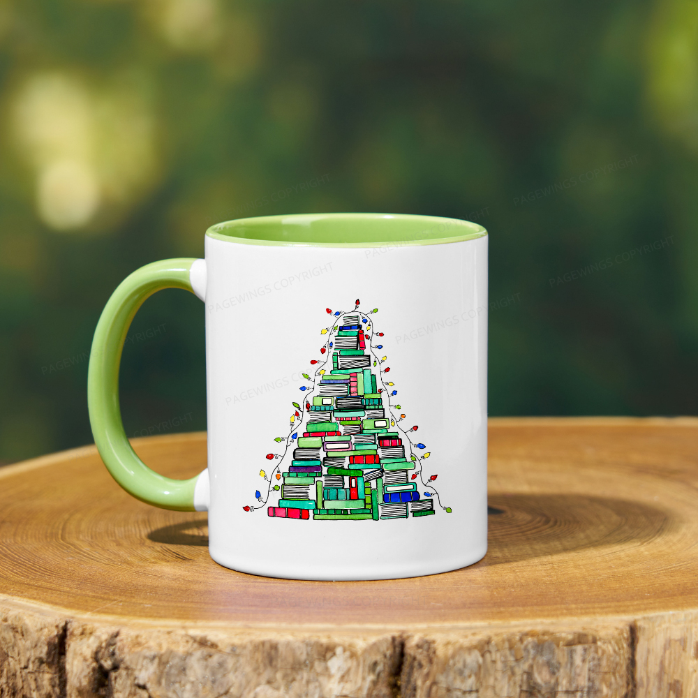 Pagewings Christmas Book Tree Mug