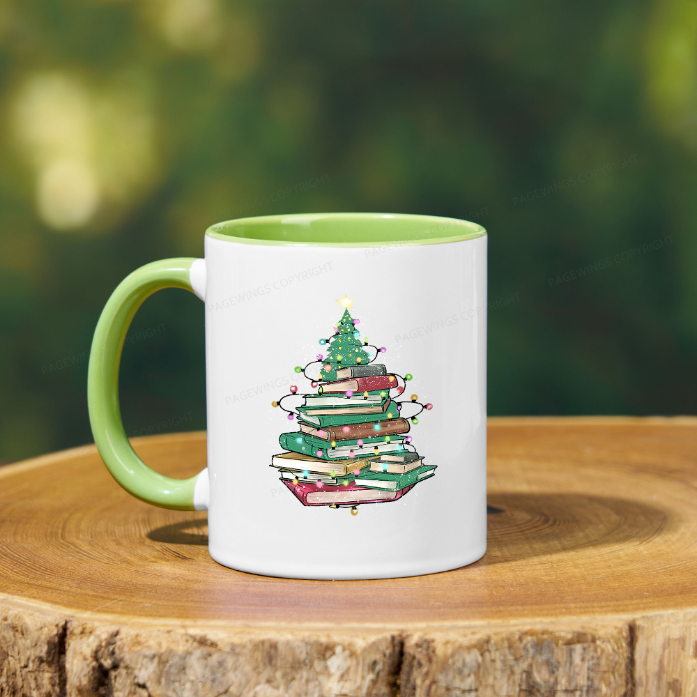 Pagewings Christmas Book Tree Mug