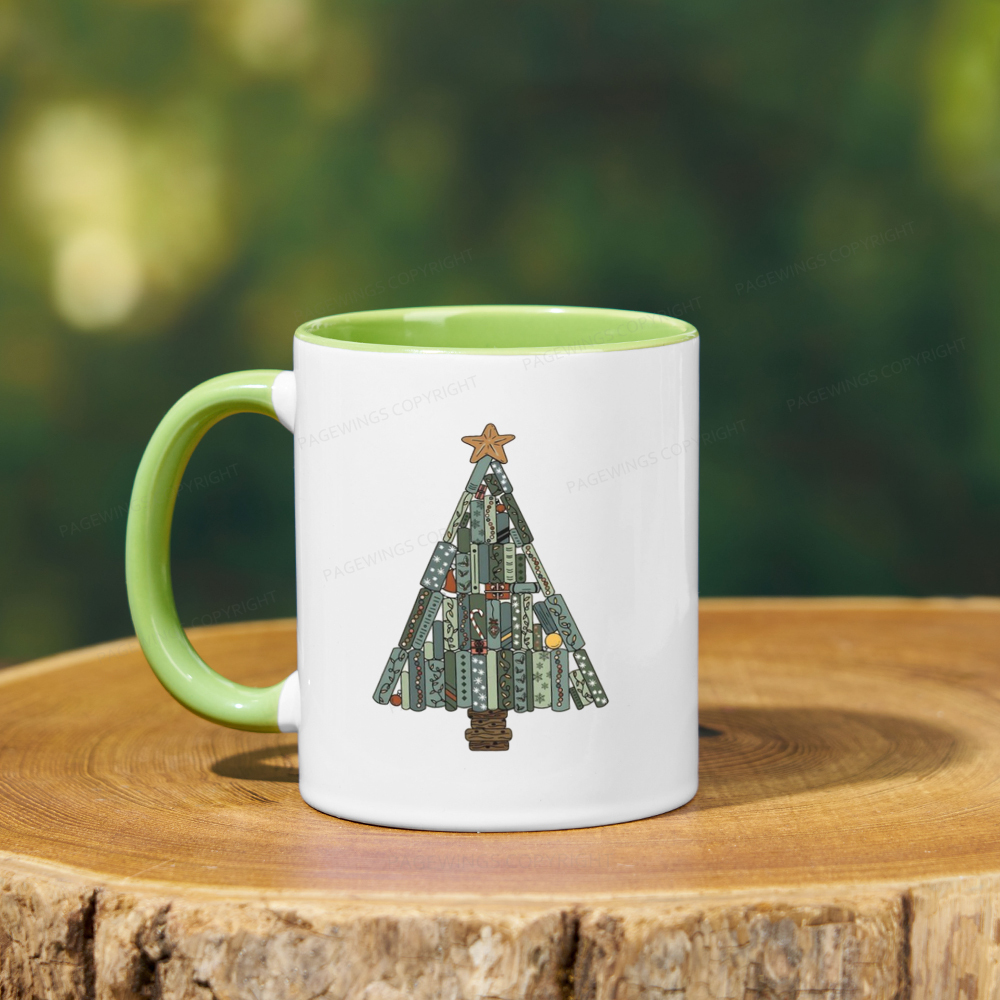 Pagewings Christmas Book Tree Mug