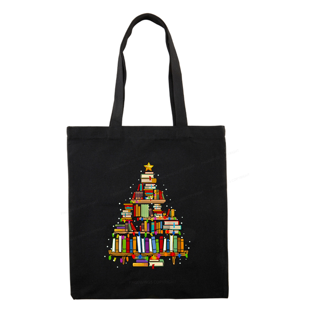 Pagewings Christmas Books Tree Tote Bag