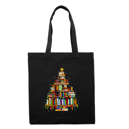 Pagewings Christmas Books Tree Tote Bag