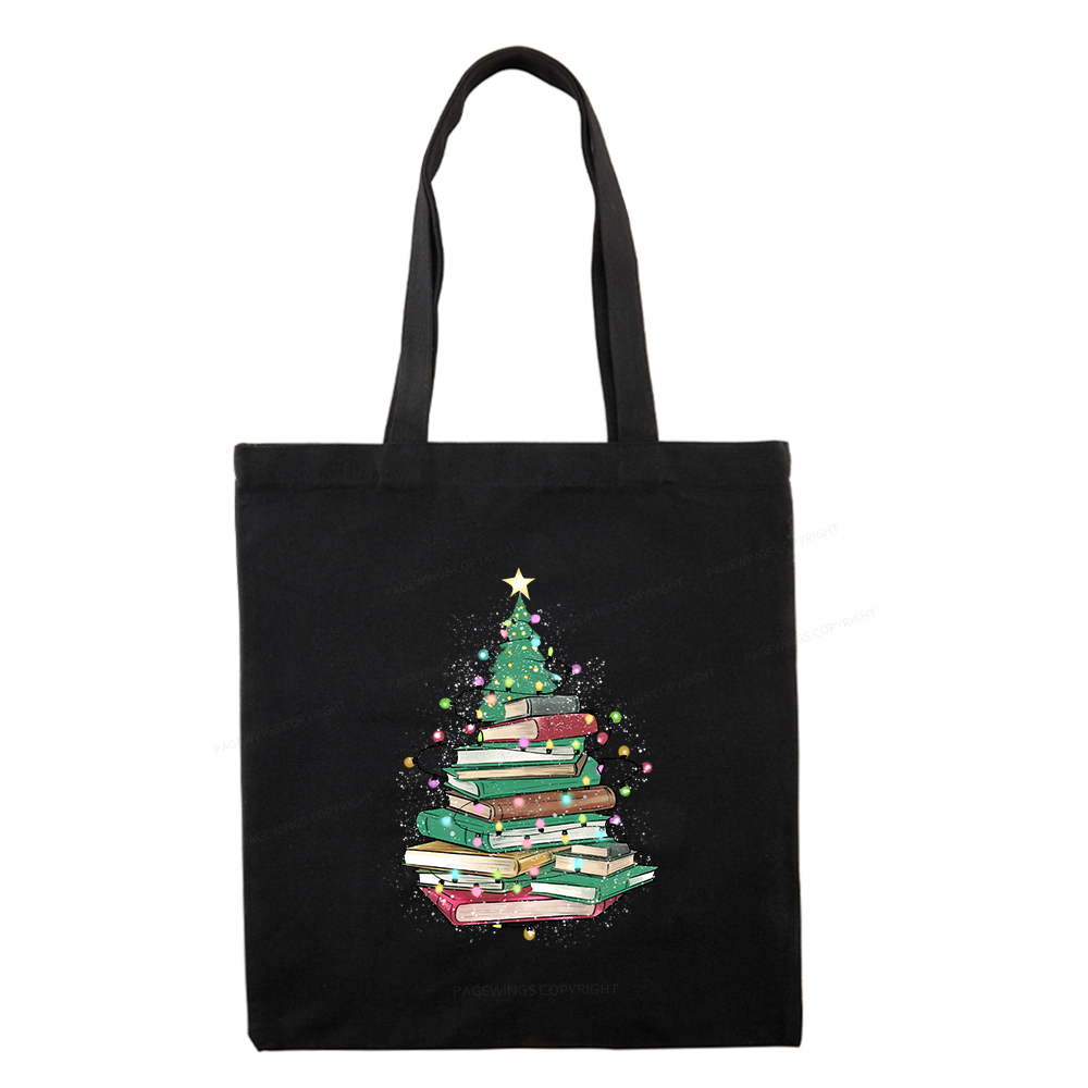 Pagewings Christmas Book Tree Tote Bag