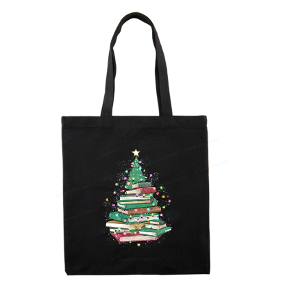 Pagewings Christmas Book Tree Tote Bag
