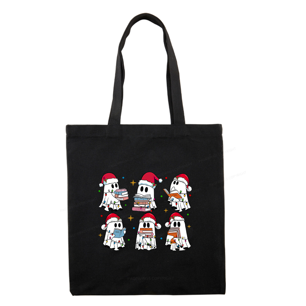 Pagewings Christmas Book Ghost Tote Bag