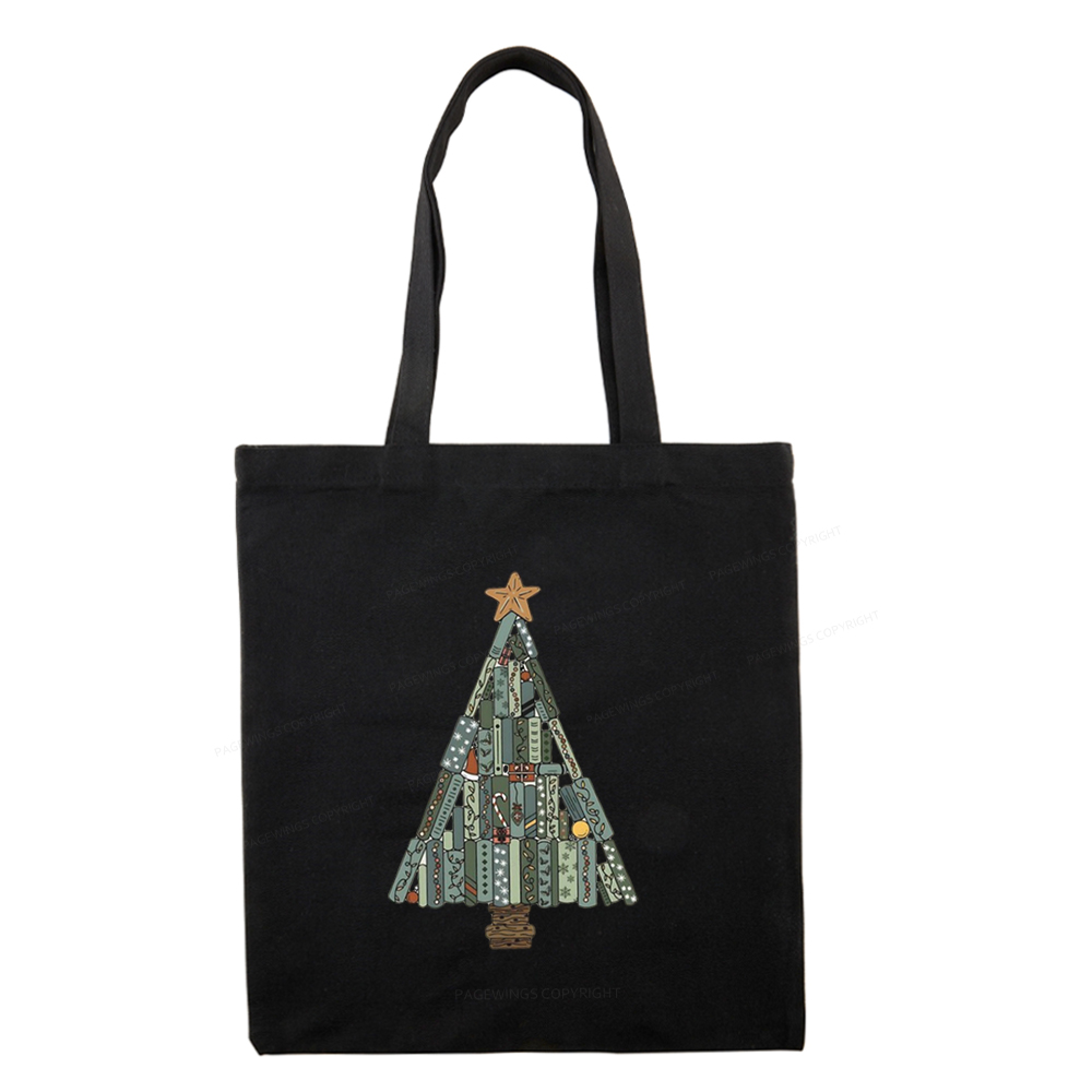 Pagewings Christmas Book Tree Tote Bag