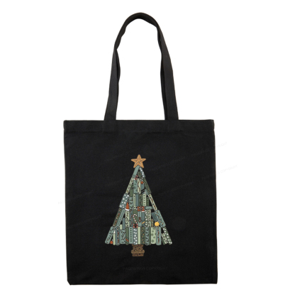 Pagewings Christmas Book Tree Tote Bag