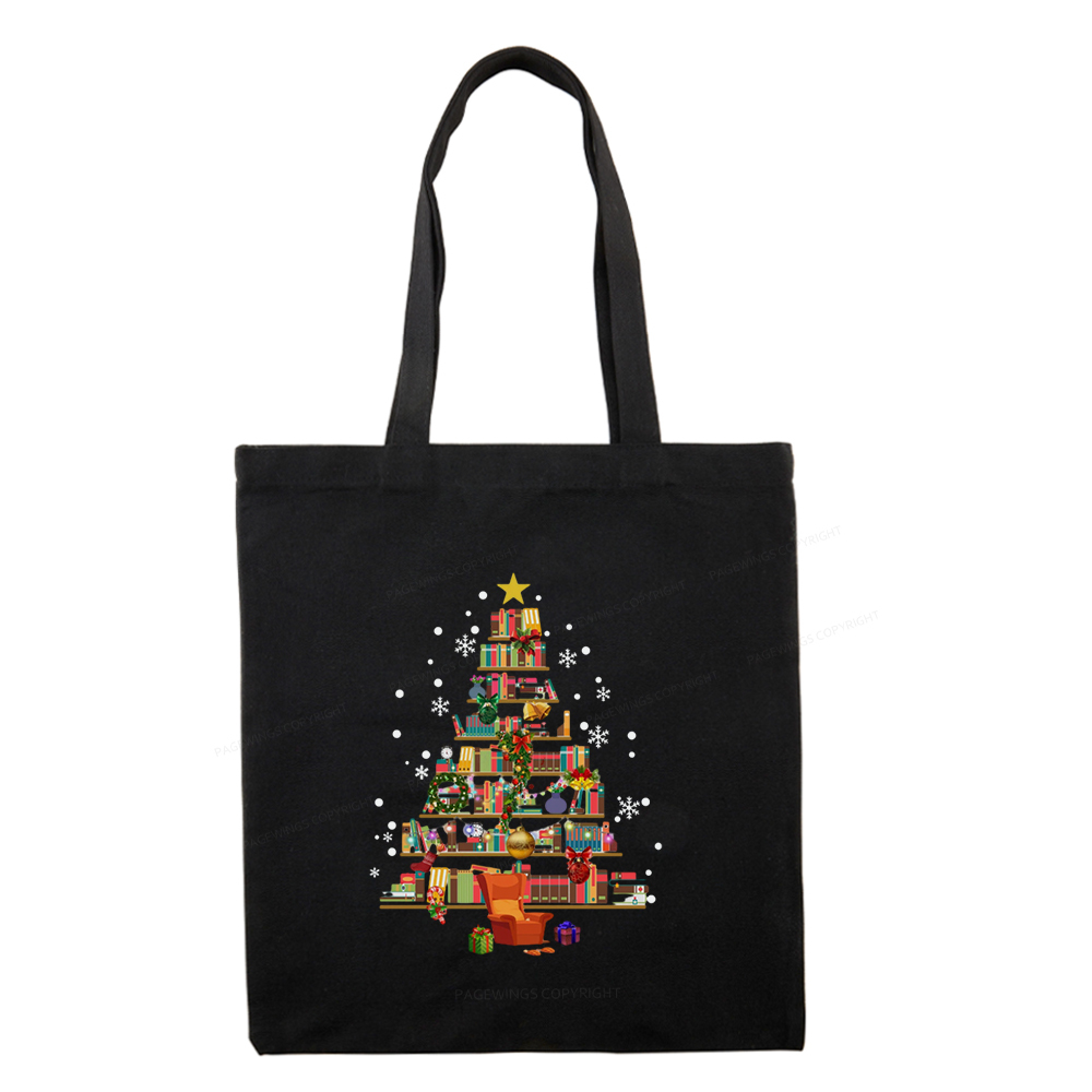 Pagewings Christmas Tree Made Of Books Tote Bag