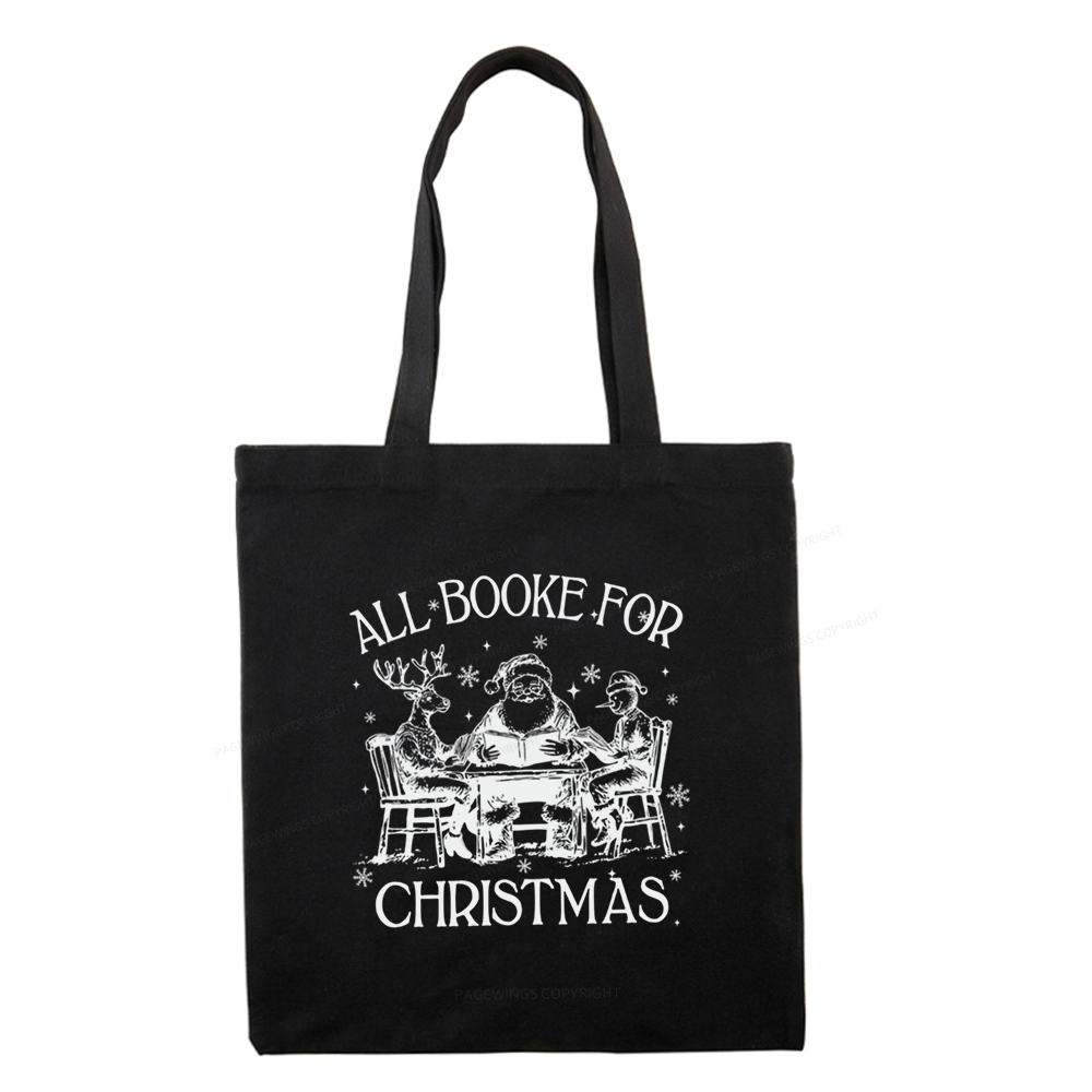 Pagewings Retro All Booked For Christmas Tote Bag