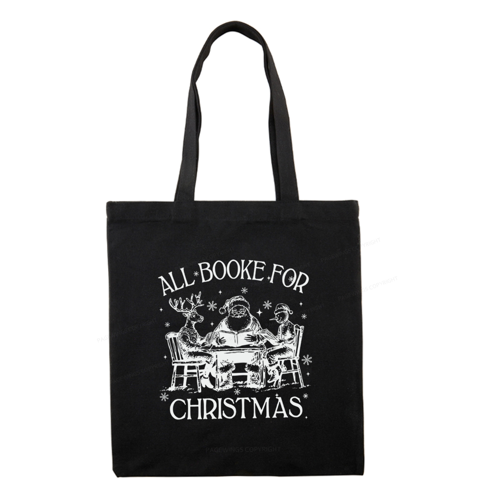 Pagewings Retro All Booked For Christmas Tote Bag