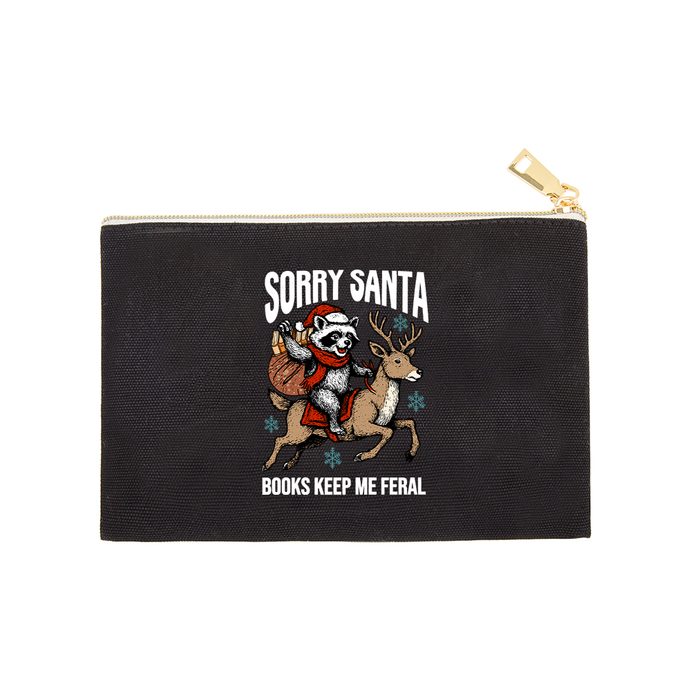 Pagewings Sorry Santa Books Keep Me Feral Pouch