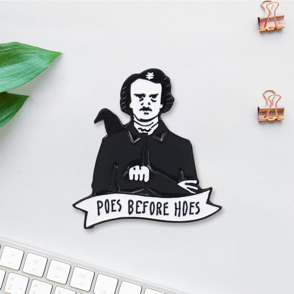 Pagewings Poes Before Hoes Enamel Pin Badge