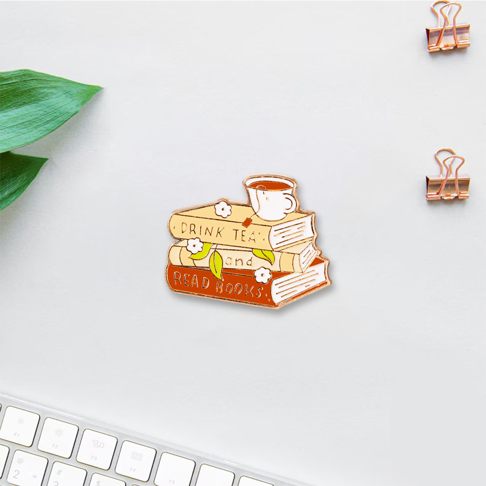 Pagewings Tea and Books Enamel Pin Badge