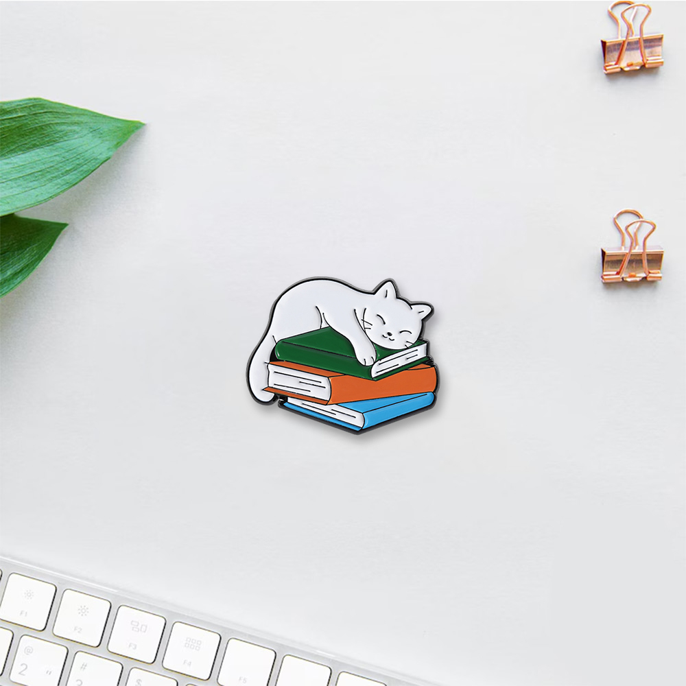 Pagewings Cat and Book Enamel Pin Badge