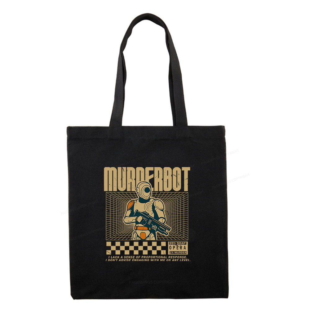 Pagewings Murderbot Tote Bag