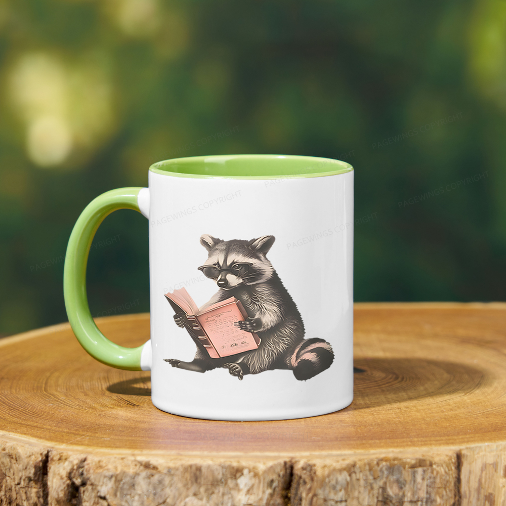 Pagewings Funny Raccoon Bookish Gift Mug