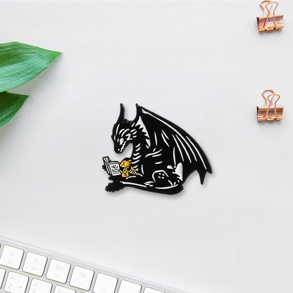 Pagewings Book Dragon Enamel Pin Badge