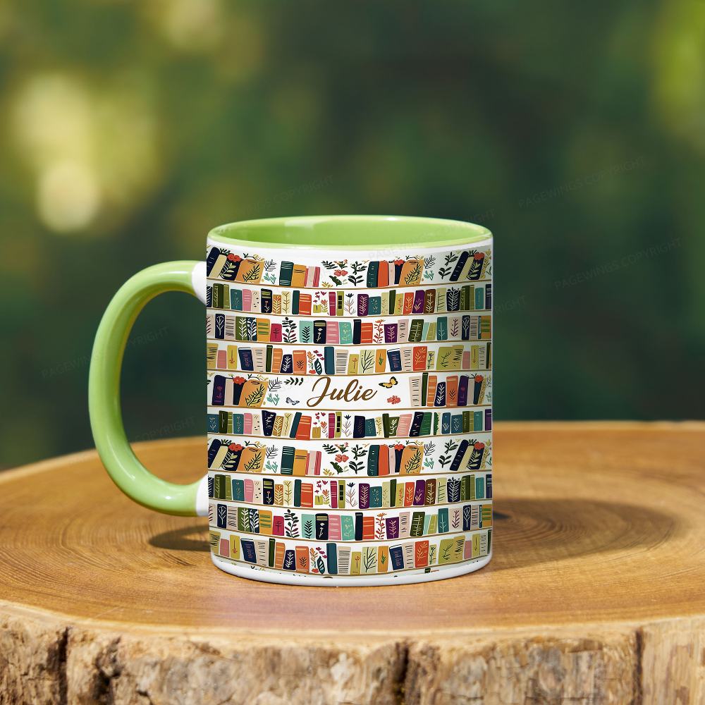 Pagewings Vintage Bookshelf Library Mug