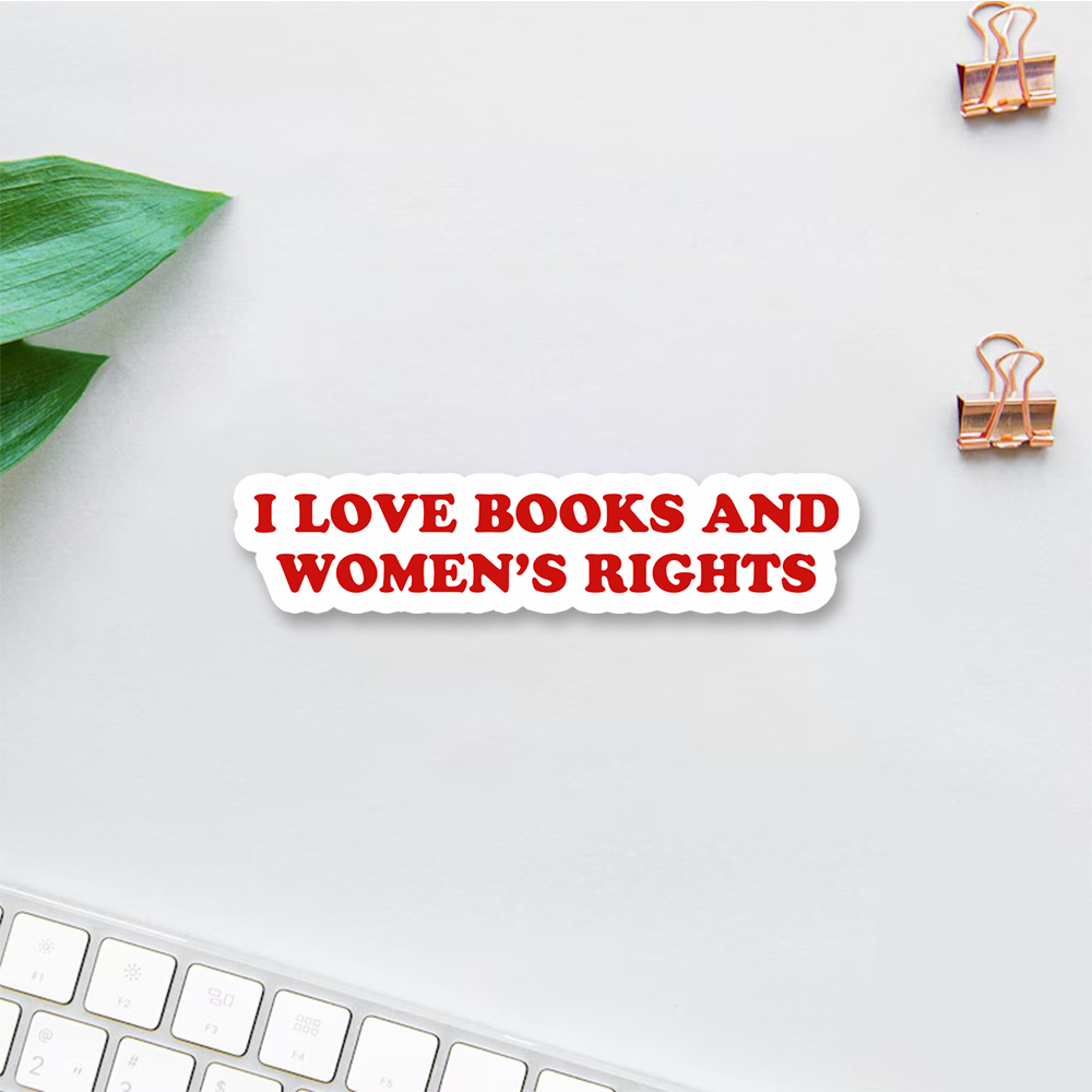 Pagewings I Love Books And Women's Rights Sticker