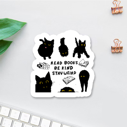 Pagewings Read Books Be Kind Stay Weird Sticker