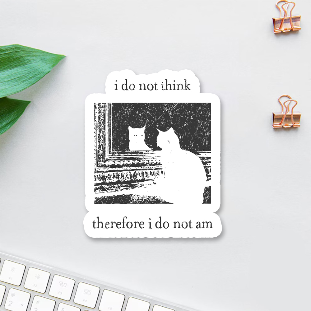 Pagewings I Do Not Think Therefore I Do Not Am Sticker