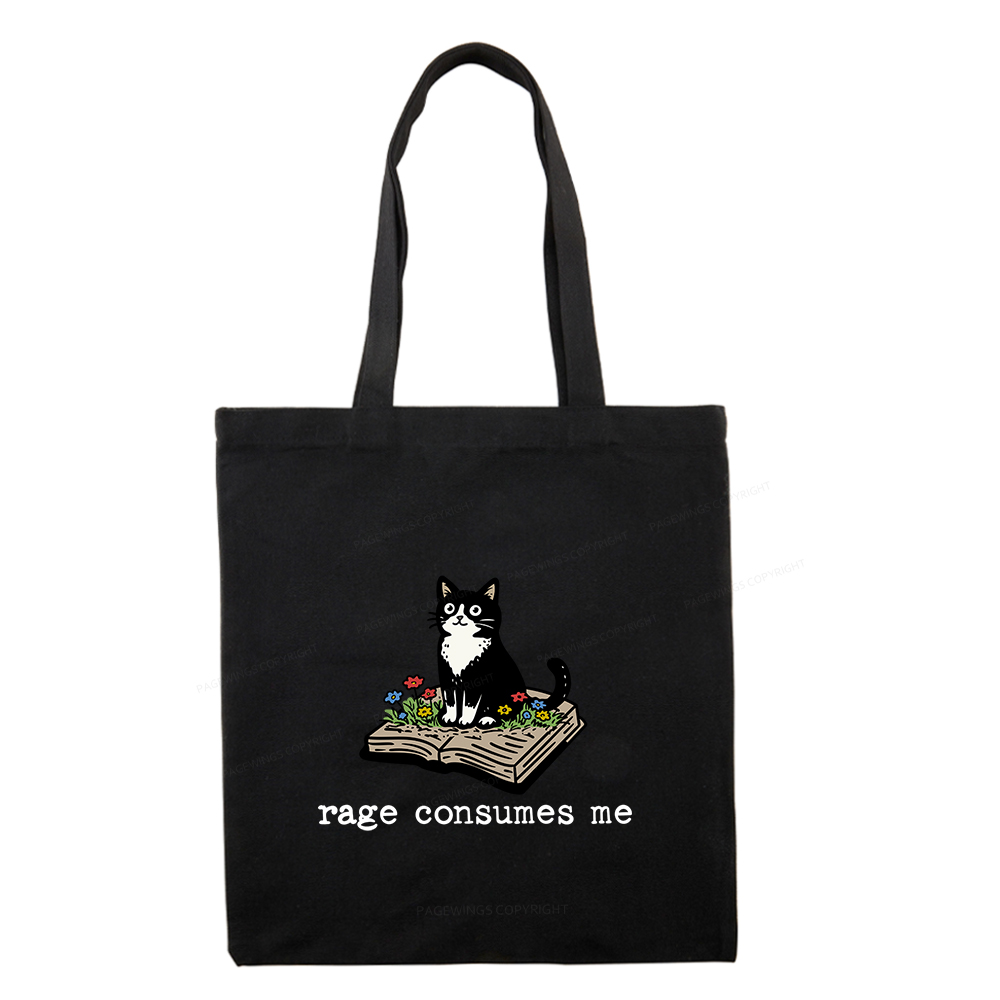 Pagewings Rage Consumes Me Tote Bag