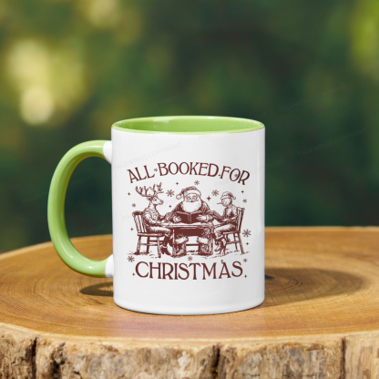 Pagewings Retro All Booked For Christmas Mug