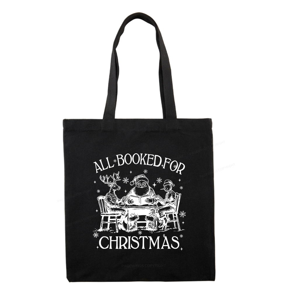 Pagewings Retro All Booked For Christmas Tote Bag