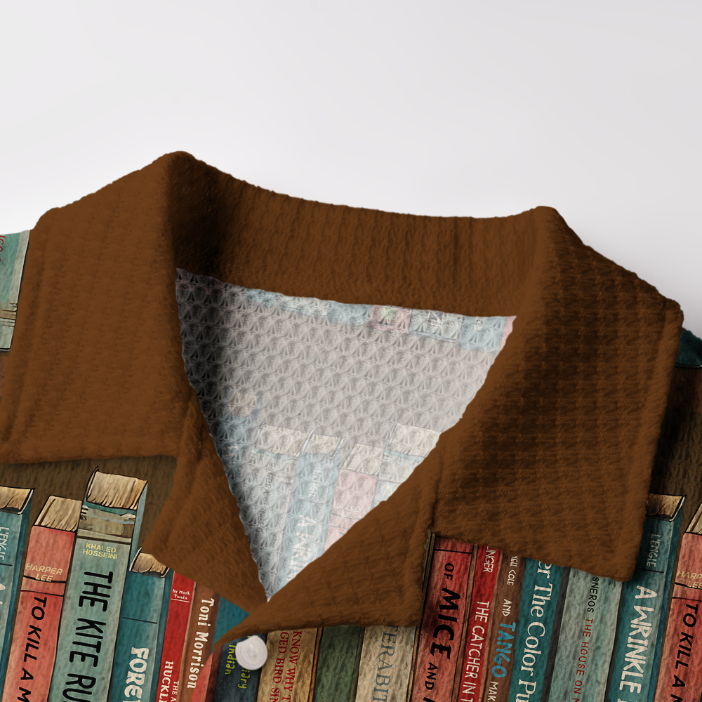 Pagewings Read Banned Books Camp Collar Boxy Fit Unisex Crochet Shirt