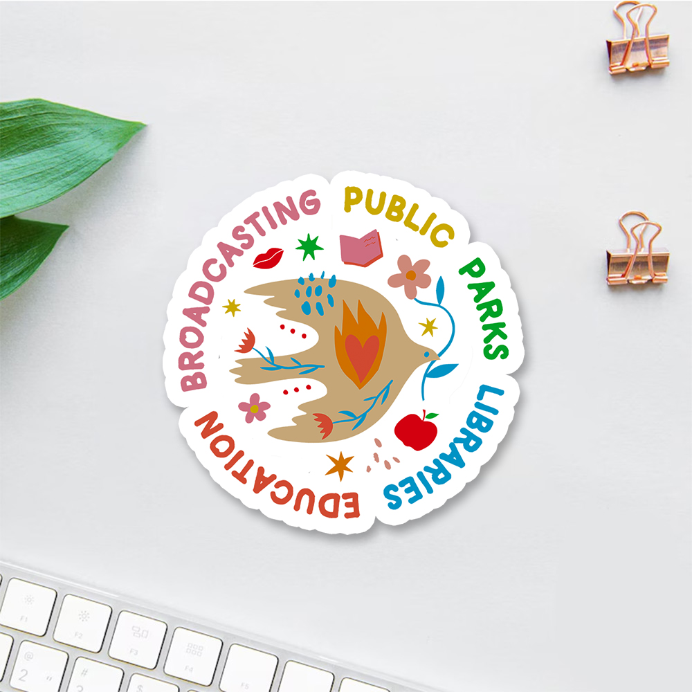 Pagewings Public Parks Libraries Education Broadcasting Sticker