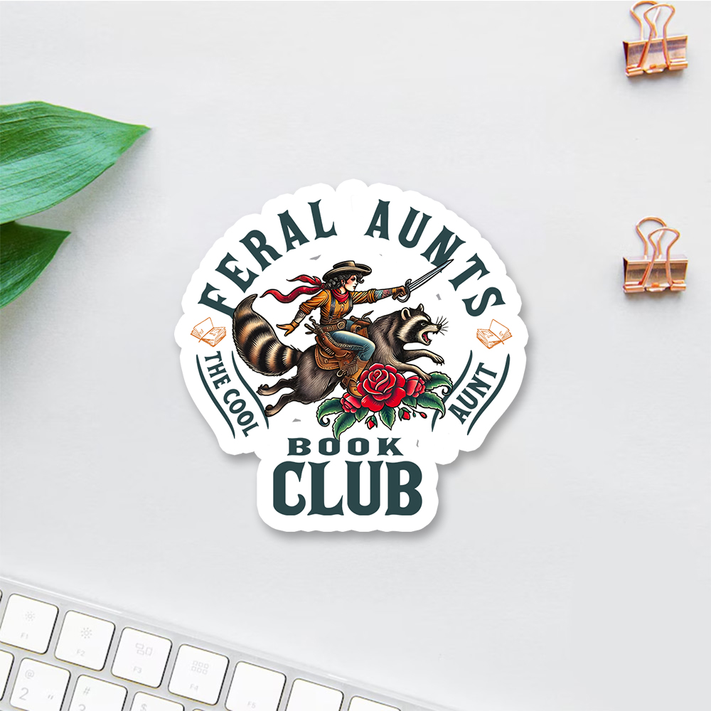 Pagewings Feral Aunt Social Book Club Sticker