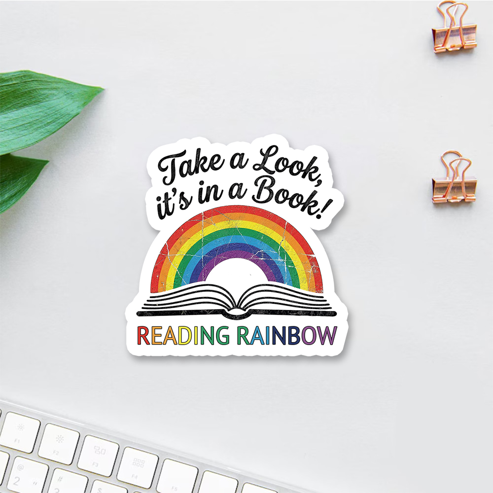 Pagewings Reading With Rainbow Sticker