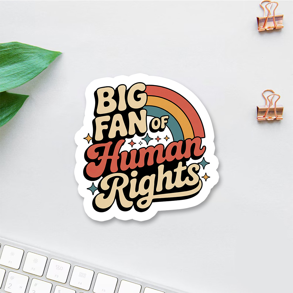 Pagewings Big Fan of Human Rights Sticker