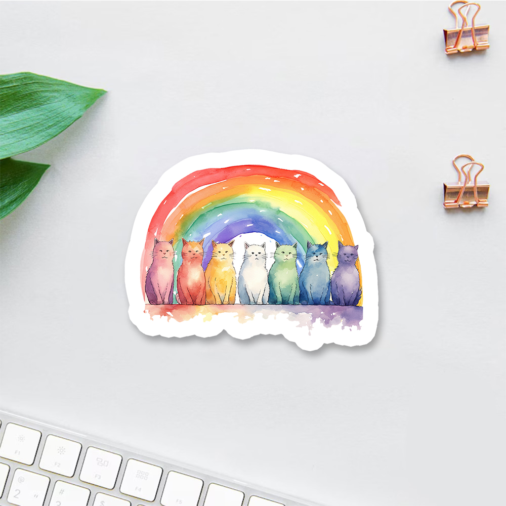 Pagewings Pride Rainbow Cat Sticker