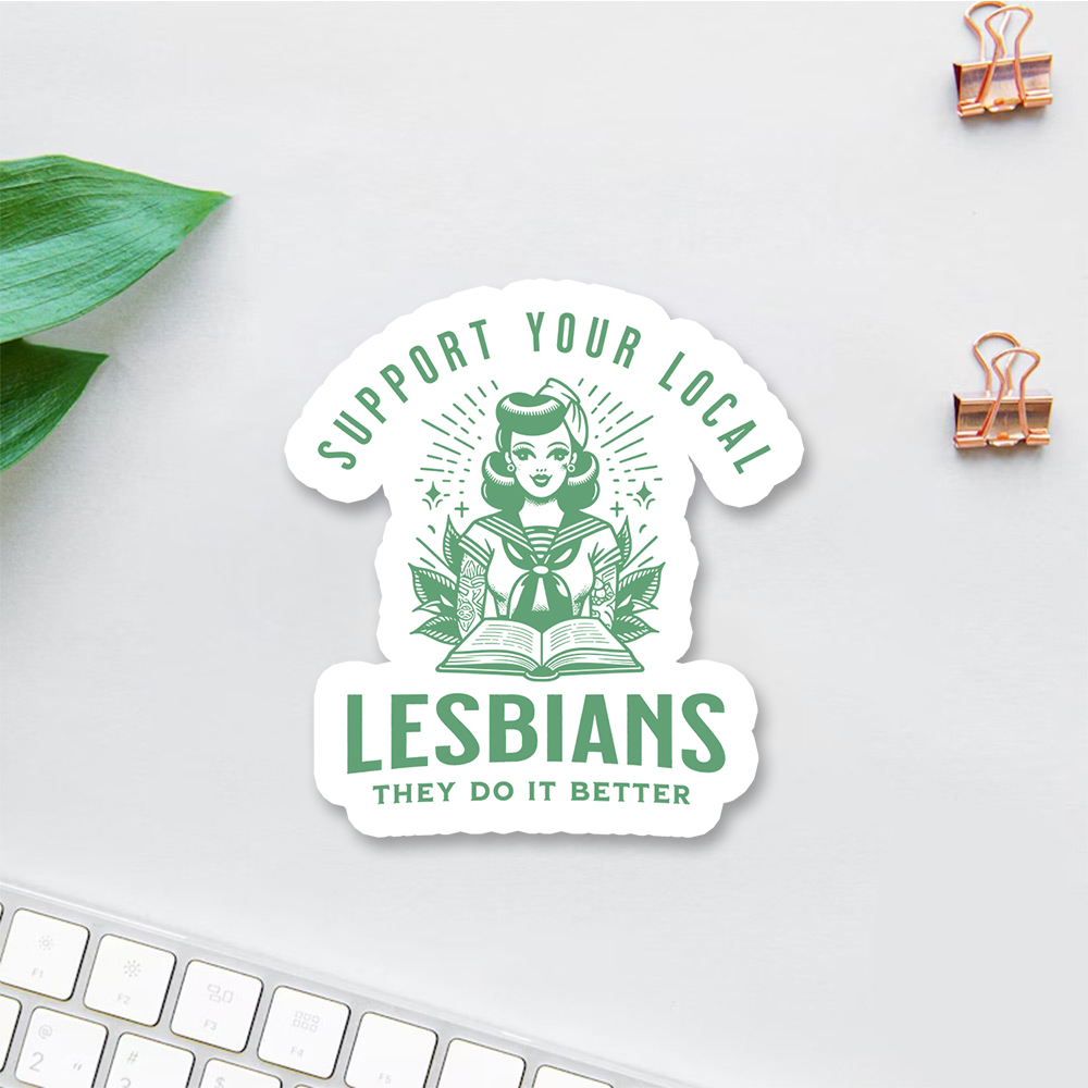 Pagewings Support Your Local Lesbians Sticker