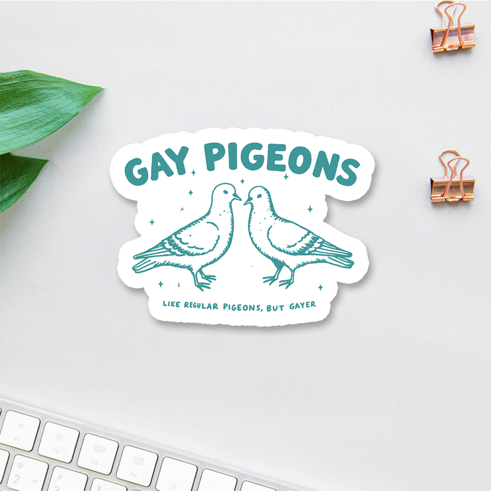 Pagewings Gay Pigeons Sticker