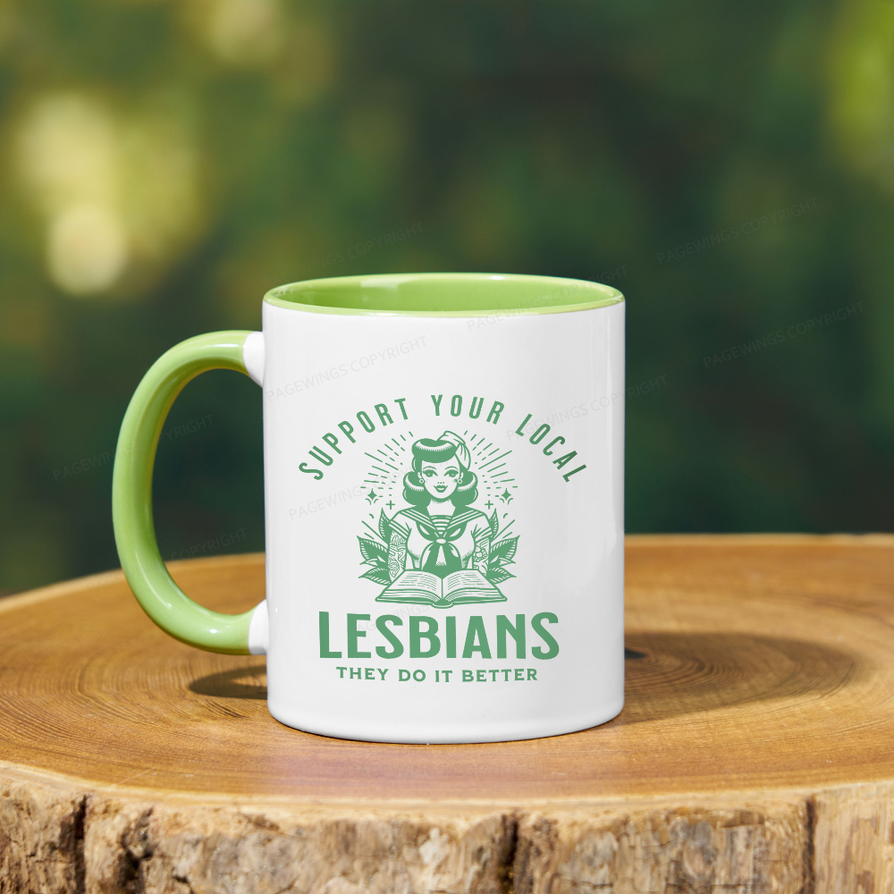 Pagewings Support Your Local Lesbians Mug