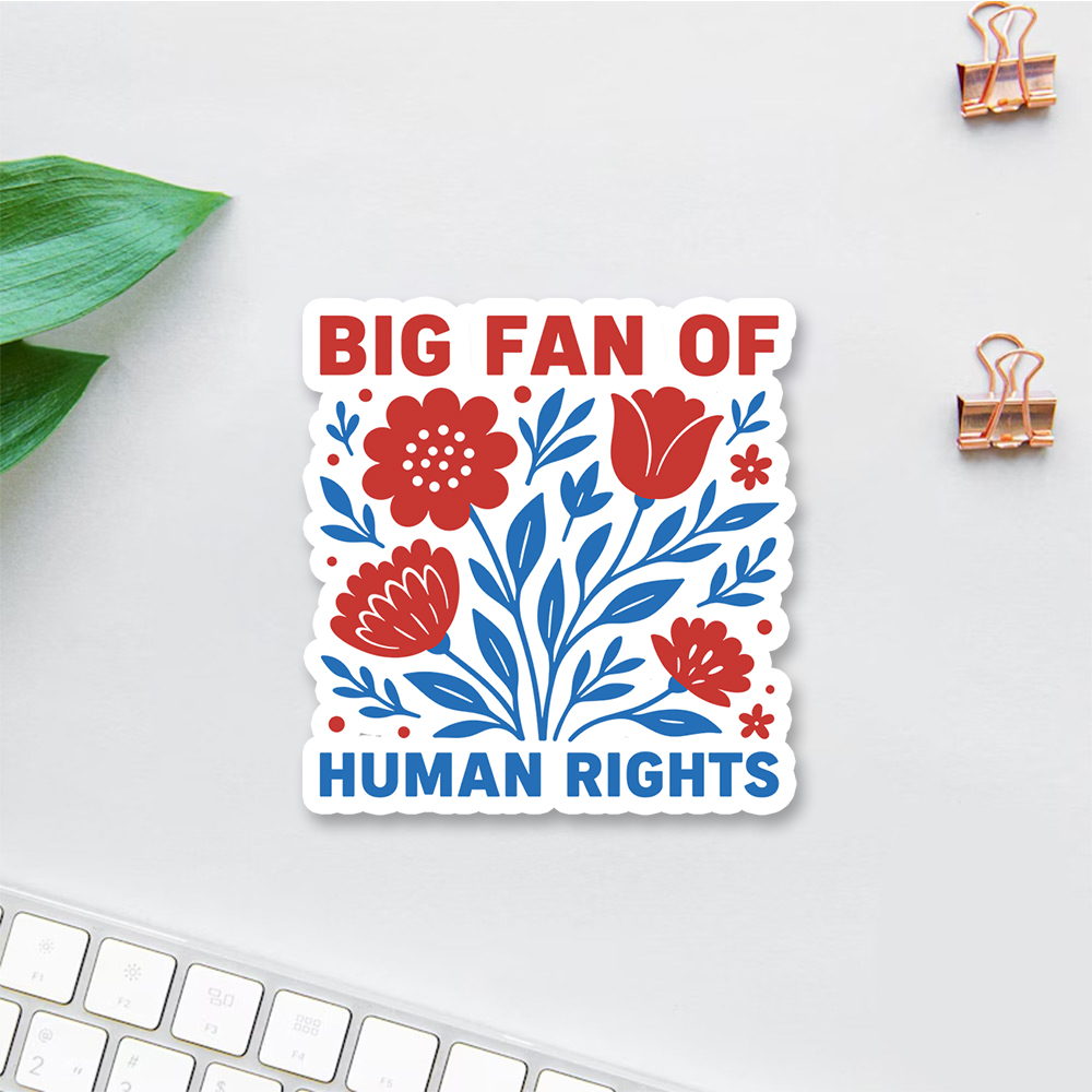 Pagewings Big Fan Of Human Rights  Sticker