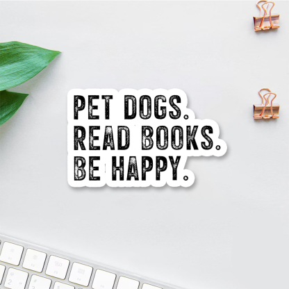 Pagewings Pet Dogs Read Books Be Happy Sticker
