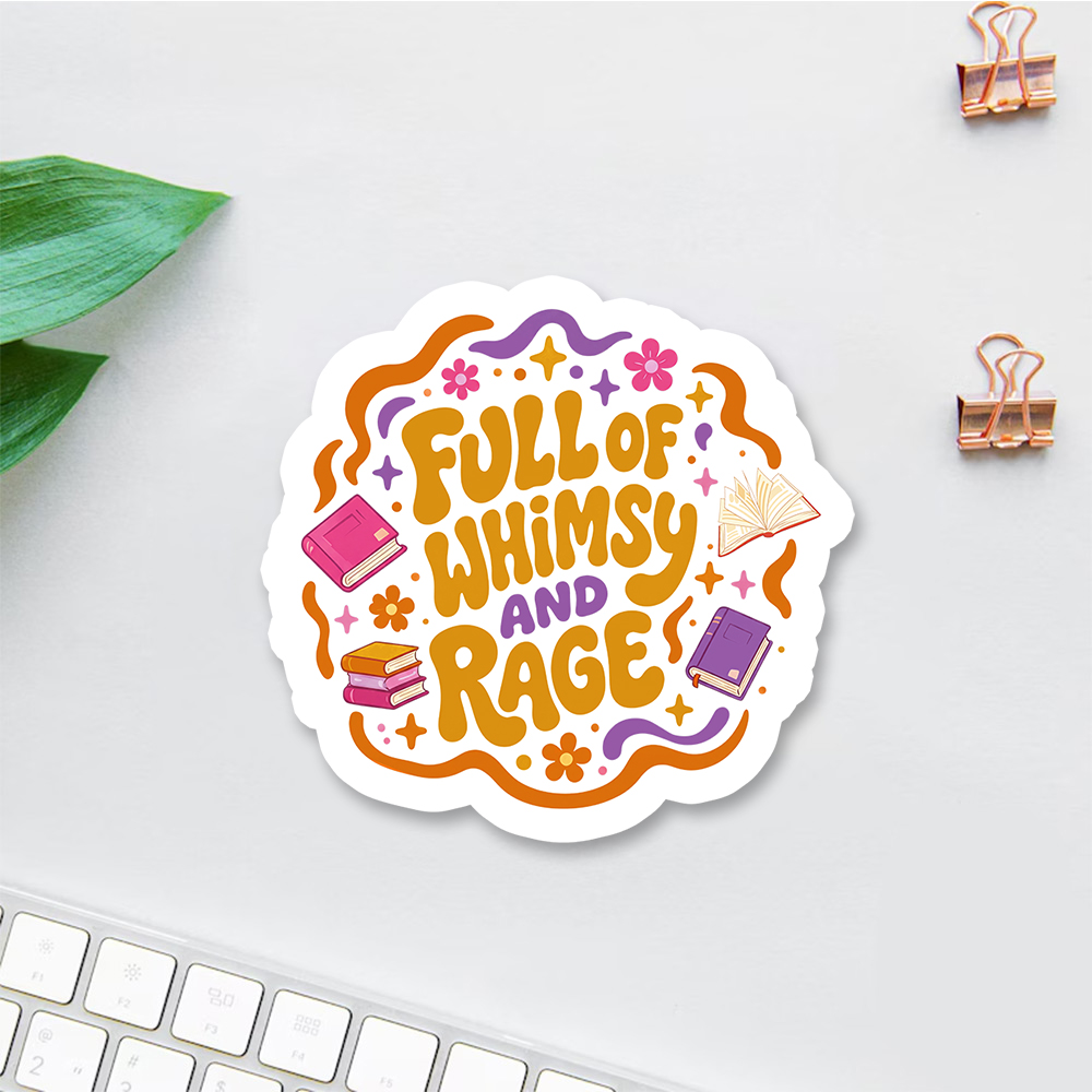 Pagewings Full Of Whimsy And Rage Sticker