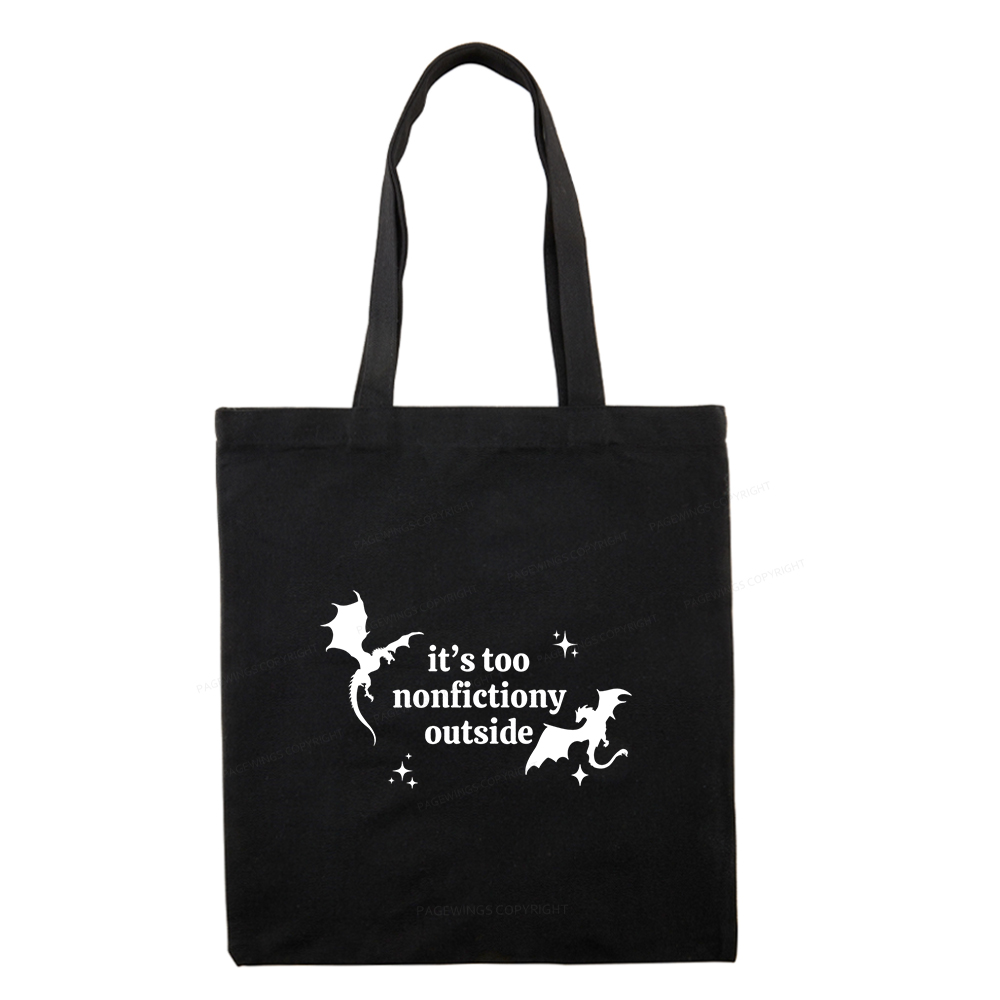 Pagewings It’s Too Nonfictiony Outside Tote Bag