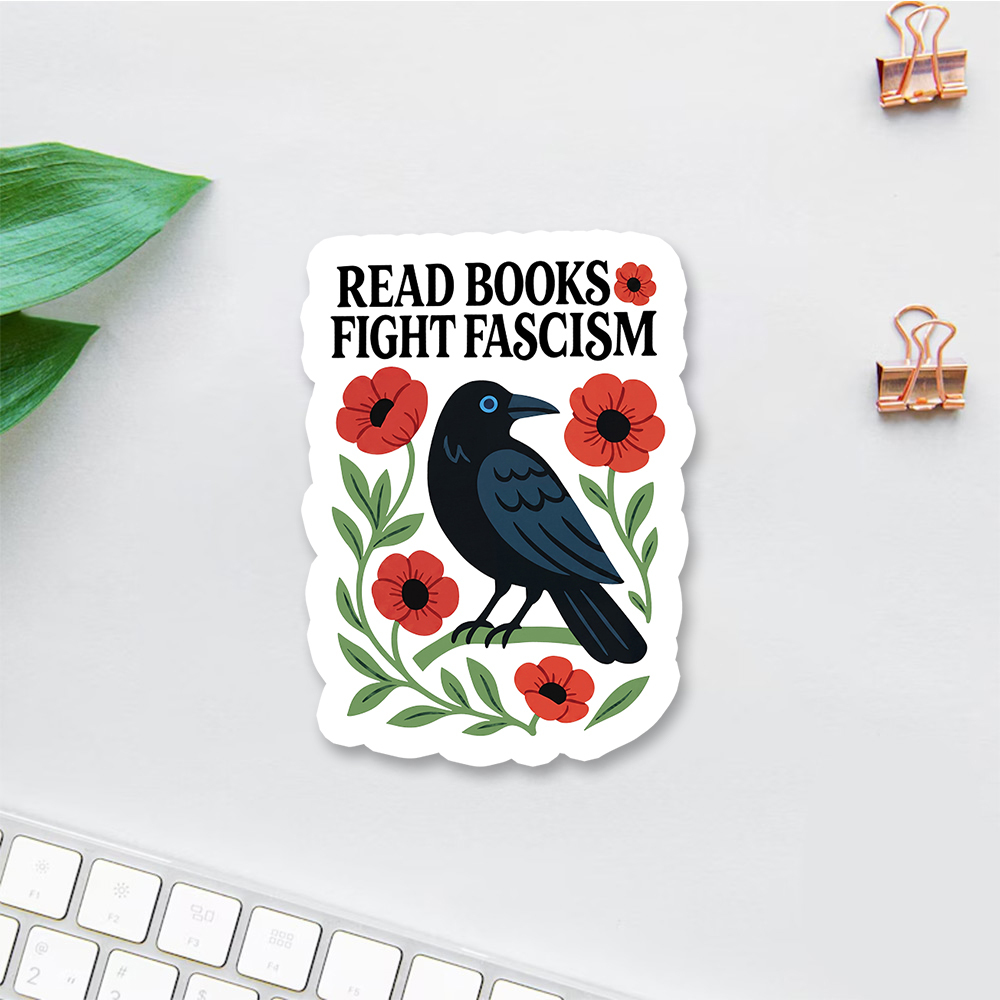 Pagewings Read Books Fight Fascism Sticker