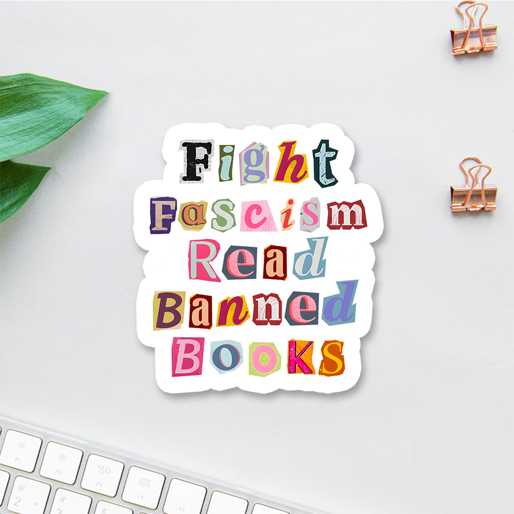 Pagewings Fight Fascism Read Books  Sticker