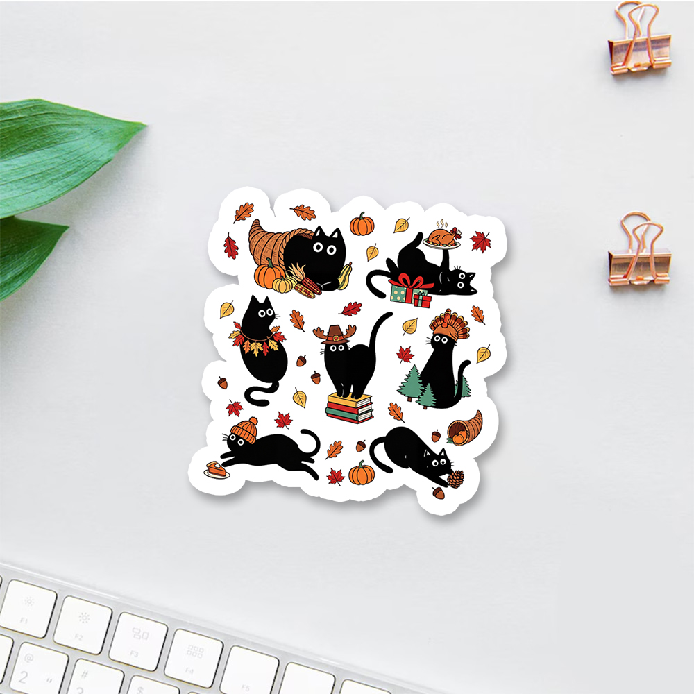 Pagewings Thanksgiving Cat Sticker