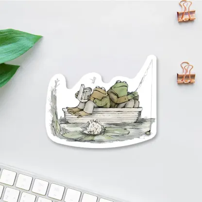 Pagewings Frog Reading Sticker