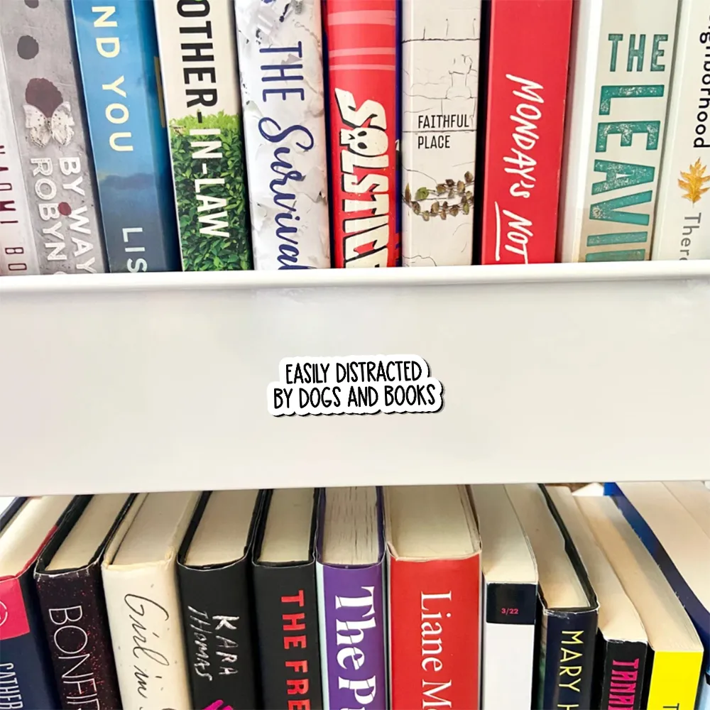 Pagewings Easily Distracted By Dogs And Books Fridge Magnet