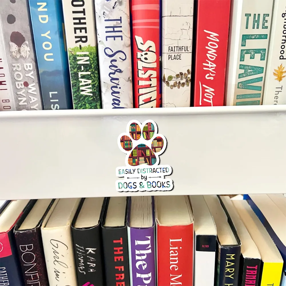 Pagewings Easily Distracted By Dogs And Books Fridge Magnet
